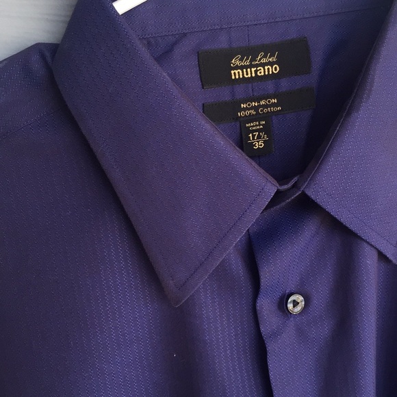 murano gold label dress shirts Gold Label Mens Murano Long-sleeve Button Up Dress Shirt Size L